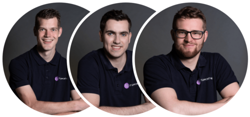 Gerben, Quinten en Rens van IT Support 4U